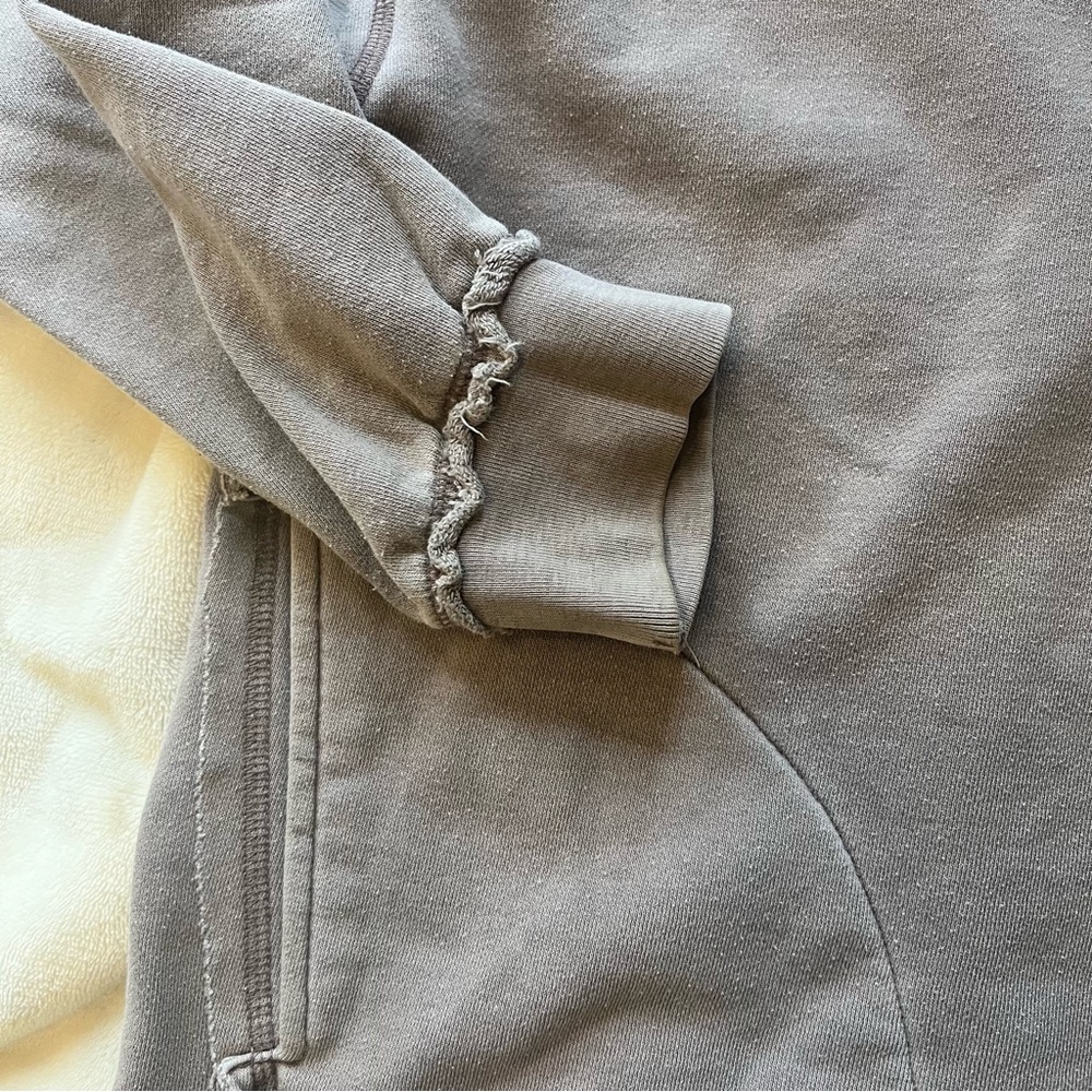 FP Movement Free People crew neck metti pullover sweatshirt taupe pockets M - Picture 6 of 8